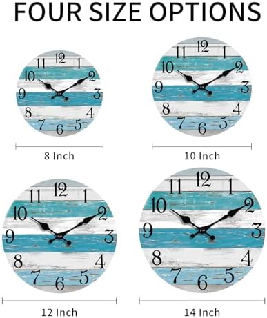 KECYET 14 Inch Wall Clock Battery Operated Silent Non Ticking Beach - Image 2