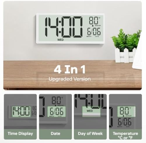 JALL Large Digital Wall Clock Battery Operated, Wall Clock - Image 4