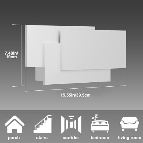 Ralbay 36W LED Modern Wall Sconce Matte White Aluminum Minimalist Indoor Wall - Image 5