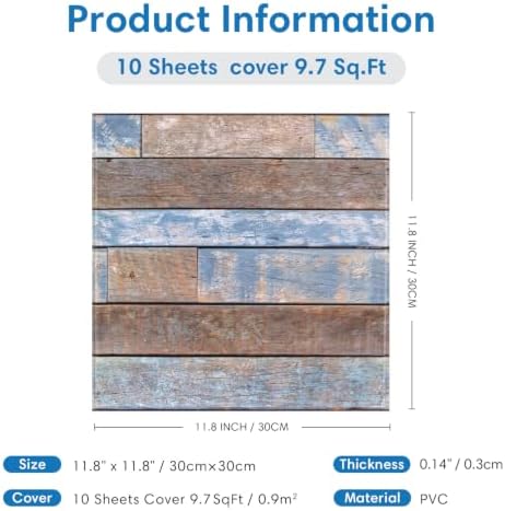 COMSTICKC 3D Peel and Stick Faux Wood Wall Sticker - Image 3