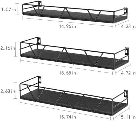 Floating Shelves Set of 3, Wood Wall Shelf, Farmhouse Shelf - Image 3
