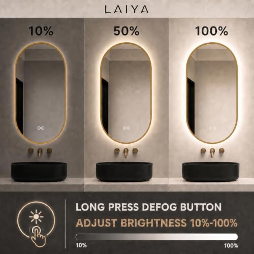 LAIYA 48x24 Inch Oval LED Bathroom Mirror - Image 4