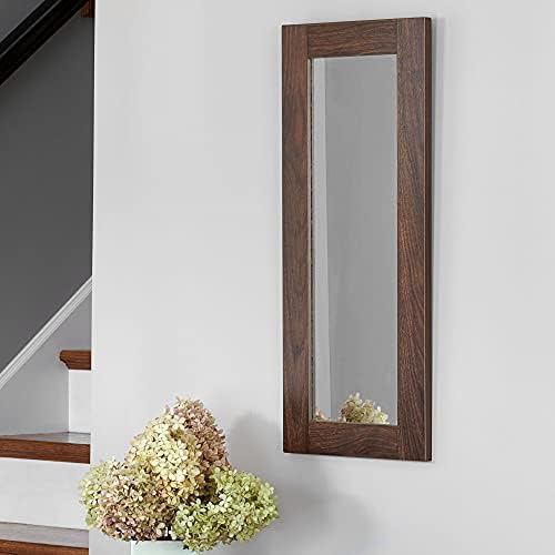 Household Essentials Rectangle Wall Mirror Décor, Mid‑Century Walnut Finish - Image 6