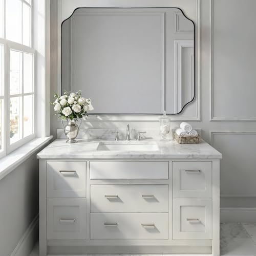 ANDY STAR 32"x40" Chrome Bathroom Scalloped Mirror - Image 3