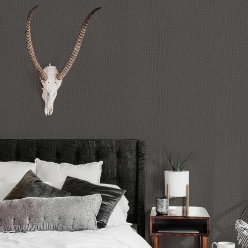 Zeeko Light Coffee Crocodile Peel and Stick Wallpaper 17.3" x 590" - Image 3
