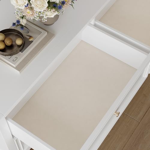 VaryPaper 15.7"x78.7" Cream White Felt Fabric Peel and Stick Velvet Wallpaper - Image 7