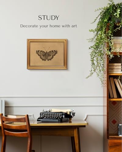 VIYYIEA Vintage Gold Framed Wall Art, Moody Butterfly Artwork, 12X16 Inch - Image 2