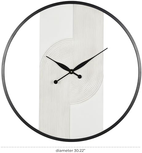 Deco 79 Wood Geometric Wall Clock, Clock 30" x 2" x 31" - Image 5