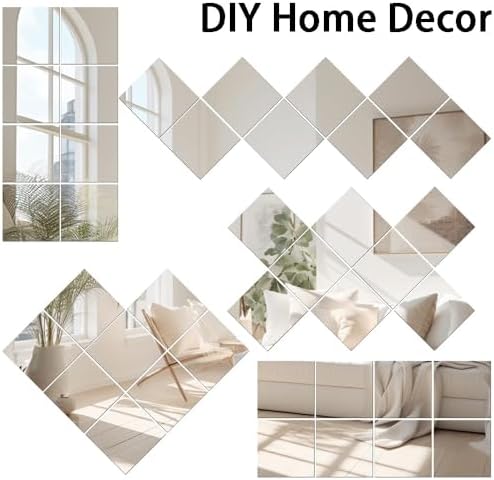 Vlush Sticky Mirror Tiles Fitness Full Length Mirror 12＂x12＂8 Pieces - Image 4