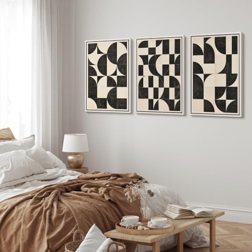MUDECOR Framed Canvas Print Wall Art Set Geometric Blocks - Image 3