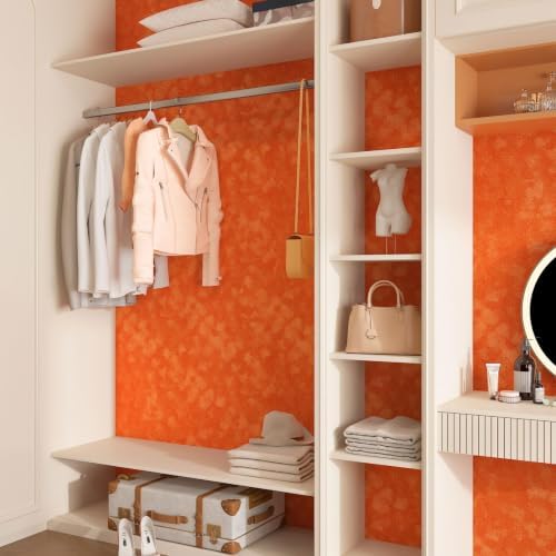 Stickyart 24"x160" Soft Orange Velvet Wallpaper Peel and Stick Felt Drawer - Image 6
