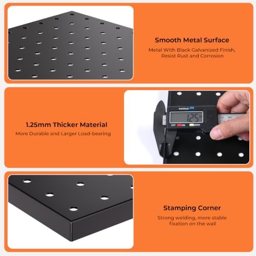 INCLY 4 Pack 12"x24" Upgrade Thicker Heavy Duty Metal Peg Board - Image 5