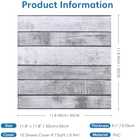 COMSTICKC 3D Faux Wood Wall Sticker Shiplap Peel and Stick - Image 4
