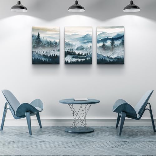 MHARTK66 Wall Art for Living Room, Mountain Landscape Wall Decor, Large Foggy - Image 4