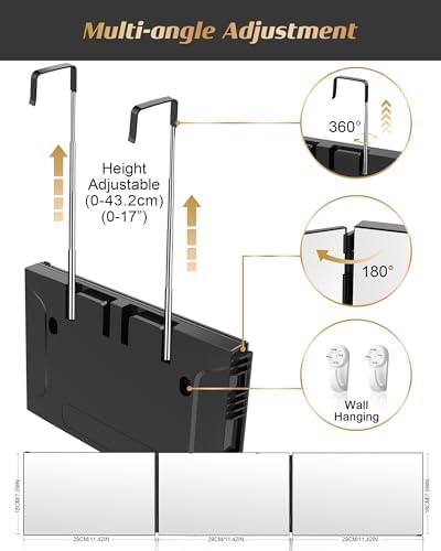 JUSRON 360 Viewing Angle Self Hair Cutting Mirror Shower Mirror - Image 2