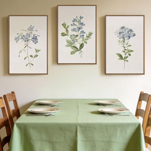 JOWOROLO Framed Floral Botanical Wall Art Blue Flowers Canvas Painting Prints - Image 5