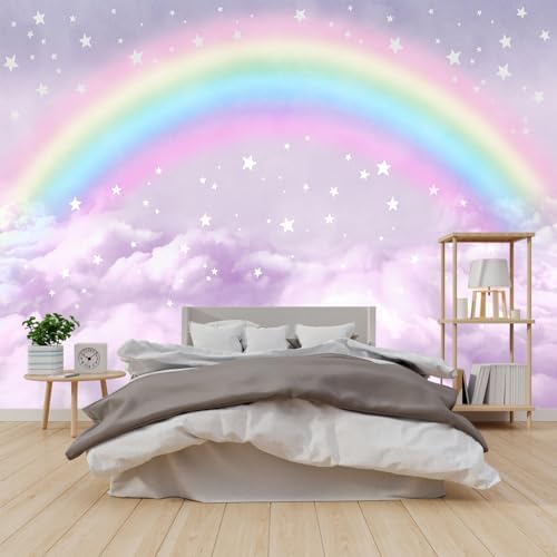 Children's Room Colorful Rainbow Peel-and-Stick Wallpaper 85"x118" by GLWYHY