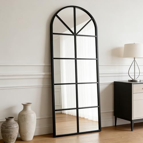 56×22" Arched Window Finished Full Length Mirror, Wall Mirror by TinyTimes