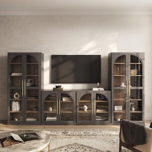 BELLEZE Jagger 128" Wall Unit 3-Piece Modular TV Stand - Image 4