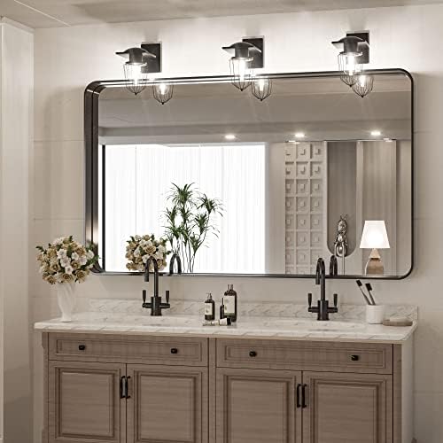 TokeShimi 48 x 30 Inch Wall Mirror Black Bathroom Vanity Mirror - Image 2