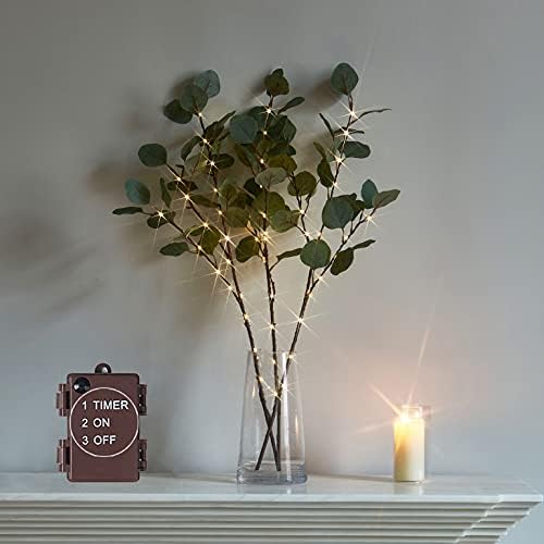 LITBLOOM Lighted Eucalyptus Branches 24IN 36 LED by LITBLOOM