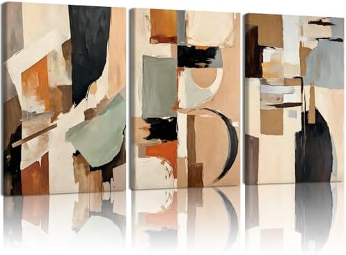 LYYGLYY 3Pcs Framed Abstract Textured Canvas Print Wall Art 12x16 Inches by Unknown