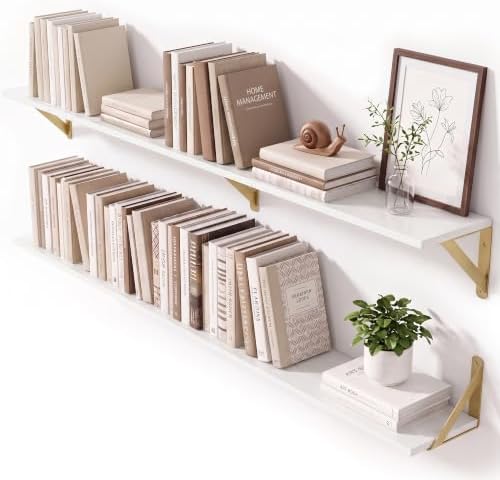 White Wall Shelves 48x6 Inch by Unknown