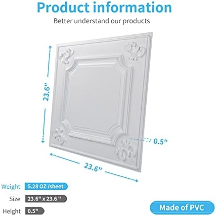 Art3d 12-Pack Waterproof PVC Drop Ceiling Tiles, 24 x 24 in - Image 5
