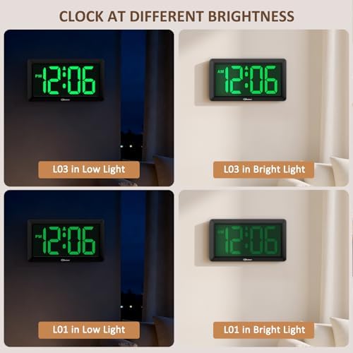 Soobest 9.5 Inch Digital Wall Clock Battery Operated, LED Large Display - Image 6