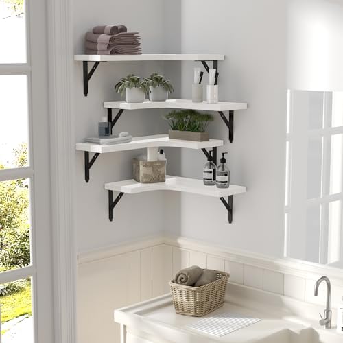 ROMGUAR CRAFT Corner Floating Shelves Wall Mounted Set of 4 - Image 6