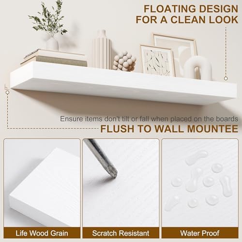 Fun Memories Floating Shelves for Wall, 40Inch Floating Shelves Set of 2 - Image 5