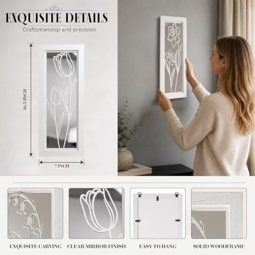 ZEXUIRU 4 Set Rustic Wall Mirrors - Image 4