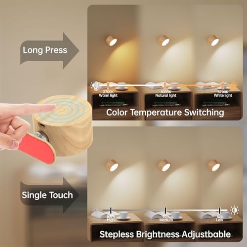 AKSDA Battery Operated Wall Sconce, Wall Lights, 3 CCT - Image 2