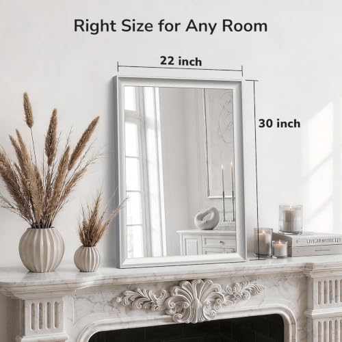 USHOWER 2 Pack 22x30 Inch Brushed Nickel Bathroom Mirrors - Image 5