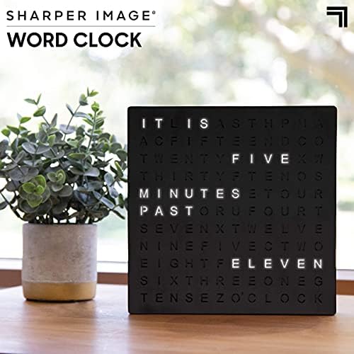 Sharper Image LED Word Digital Clock, Light-Up Desk & Wall Clock, Modern Time - Image 2