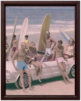 InkFlow Posters Surfers on a Beach Canvas Poster by InkFlowPosters