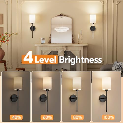 NIORSUN 20.67 inch Battery Operated Wall Sconce Set of 2, 9 Colors Wireless - Image 3