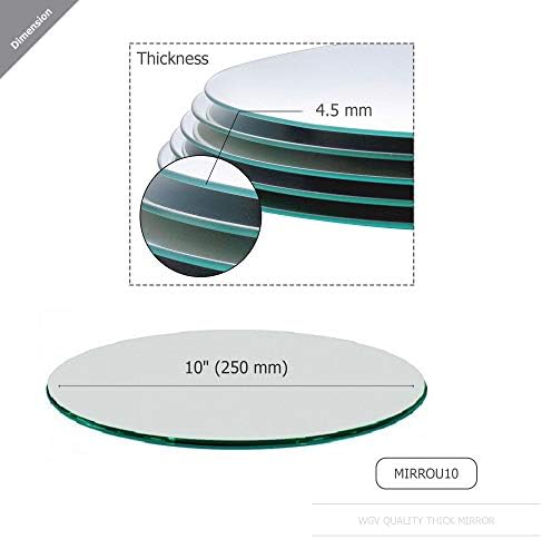 WGVI WGV Round Mirror Plate Sets Bulk 10" Diameter, 4.5 mm Thickness, Frameless - Image 2