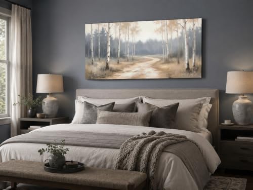 Arjun Landscape Wall Art Forest Tree Canvas Painting Large Framed 40"x20" - Image 3