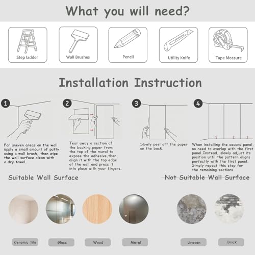 Toolhom Oil Paintings of Animals and Forests Peel and Stick Wallpaper - Image 7