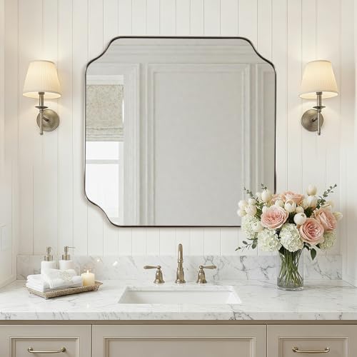 ANDY STAR 24"x24" Chrome Mirror, Polished Nickel Square Mirror - Image 3