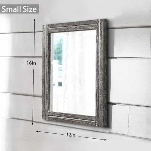 AAZZKANG Mirrors for Wall Rustic Wooden Framed Rectangular 16"x12" - Image 2