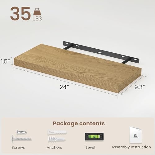 Vivelove Floating Shelves 9 inch Deep 24”Long Set of 2 - Image 3