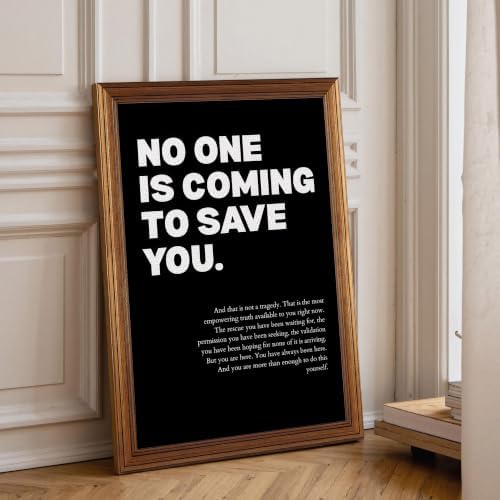 No One Is Coming To Save You Motivational Canvas Wall Art, Empowering - Image 6