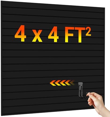 Ezlaino Slatwall 4 FT x 4 FT, PVC Slat Wall Paneling Garage Wall Organizer by Ezlaino