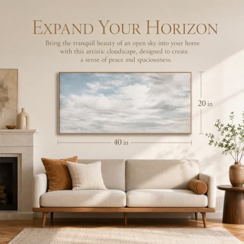 DJSYLIFE Framed Vintage Cloud Landscape Wall Art - Image 3