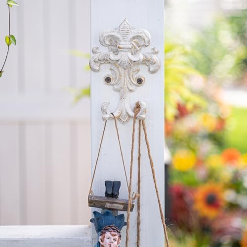Sungmor Cast Iron Wall Hooks, 2 Pack Antique White Coat Hooks - Image 3