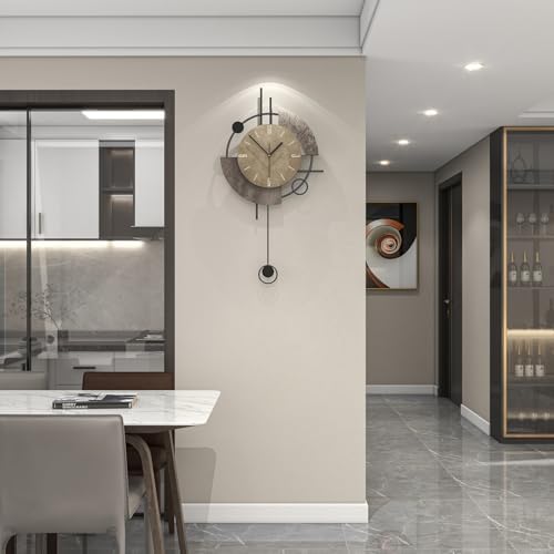 Large Modern Wall Clock with Pendulum - Image 3