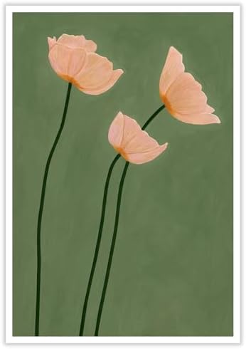 Olive Green Botanical Wall Art Vintage Peony Blush Trio Poster Prints by Unknown