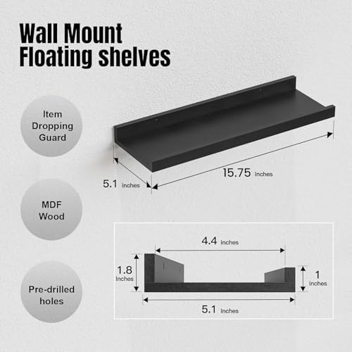 RICHER HOUSE 5-Set Floating Shelves - Image 3